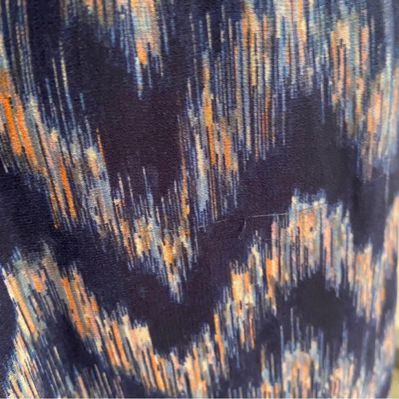 American Eagle Maxi Dress Size M Blue Purple Chevron Lined Smocked Back Party - Picture 12 of 13